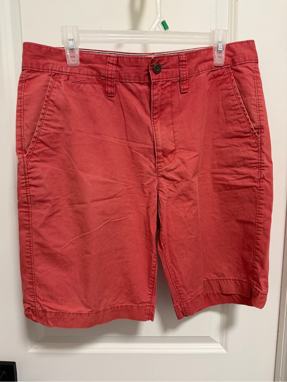 Sonoma Coral-Red Flat Front Men's Shorts
